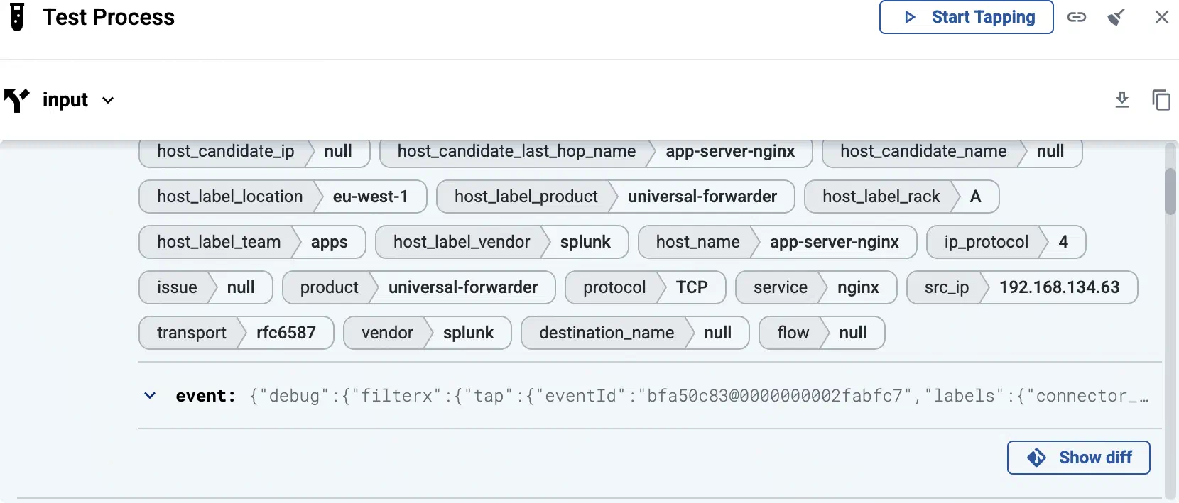 Open flow diff