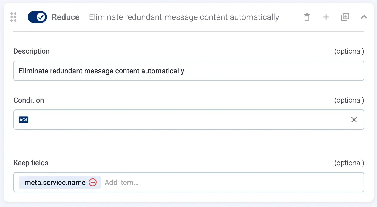 Remove unneeded data from the messages