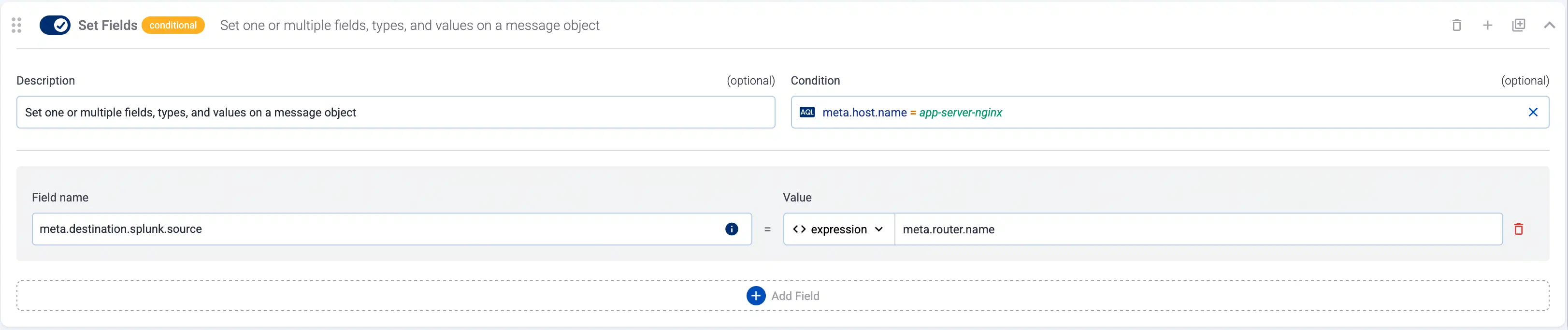 Set Splunk source field