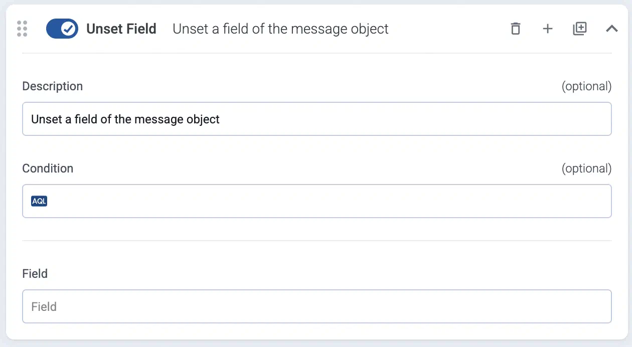 Unset message field