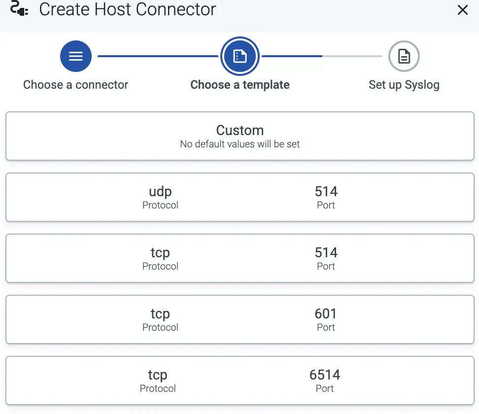Syslog connector template