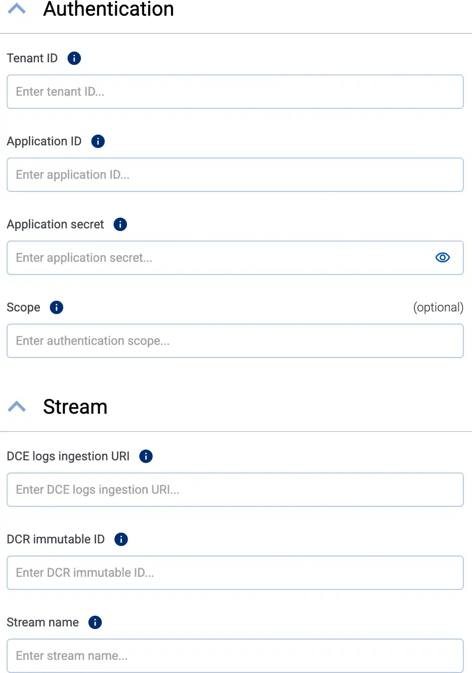 Configure authentication for Sentinel destination