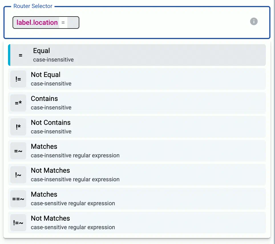 Router selectors
