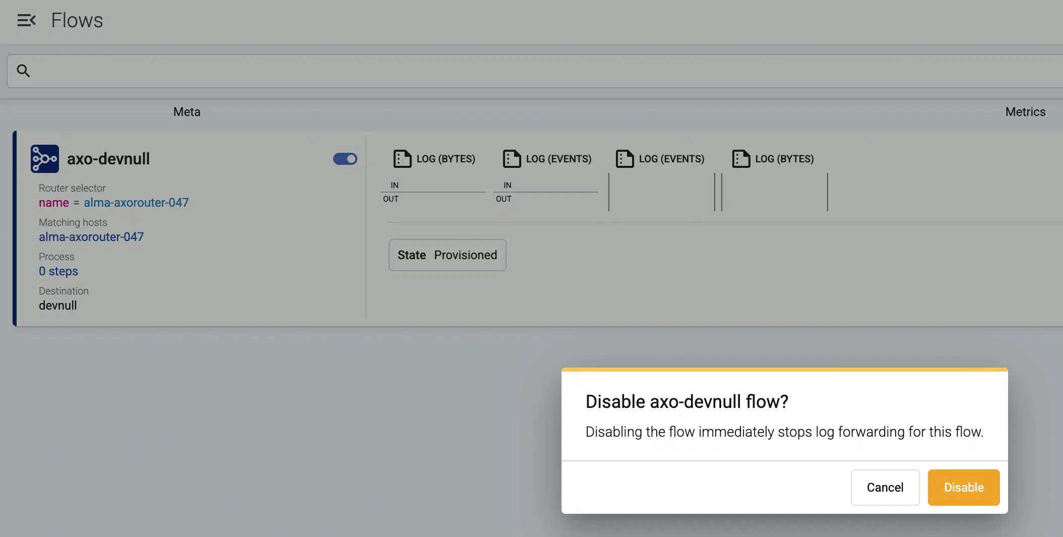 Disable flow