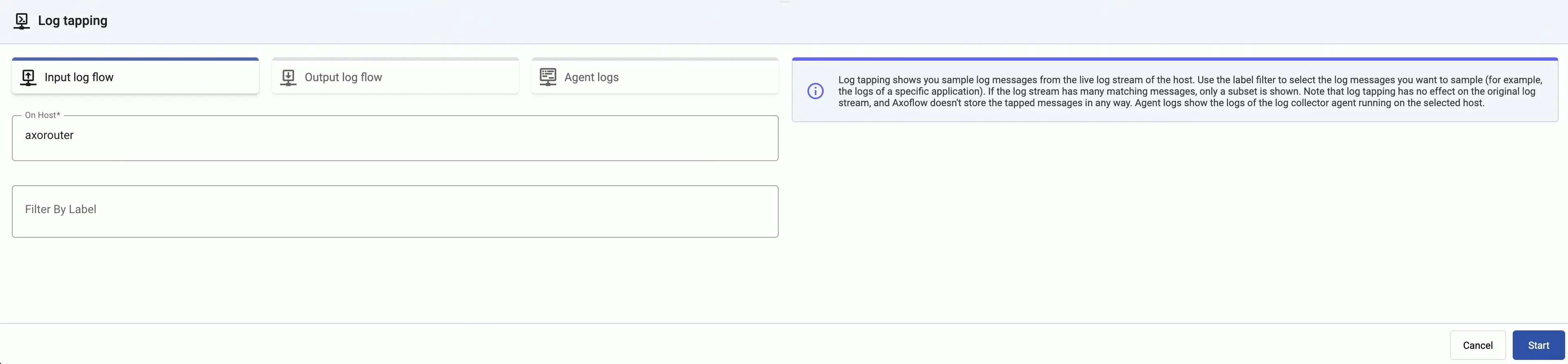 Configure Log tapping