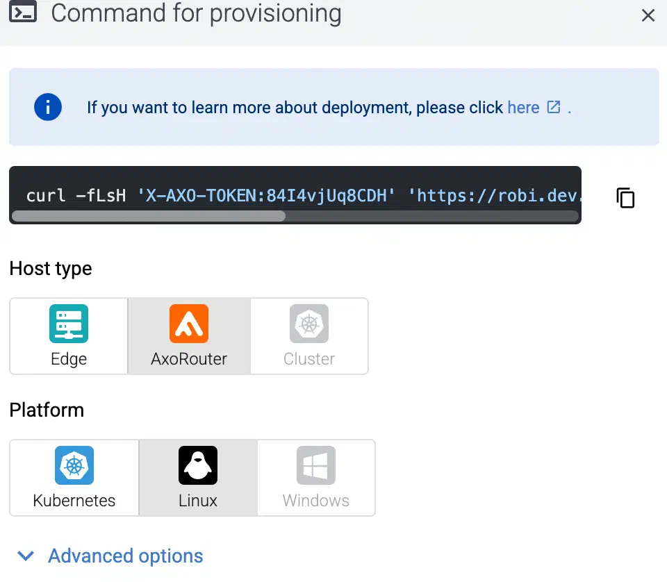 Provisioning AxoRouter on Linux