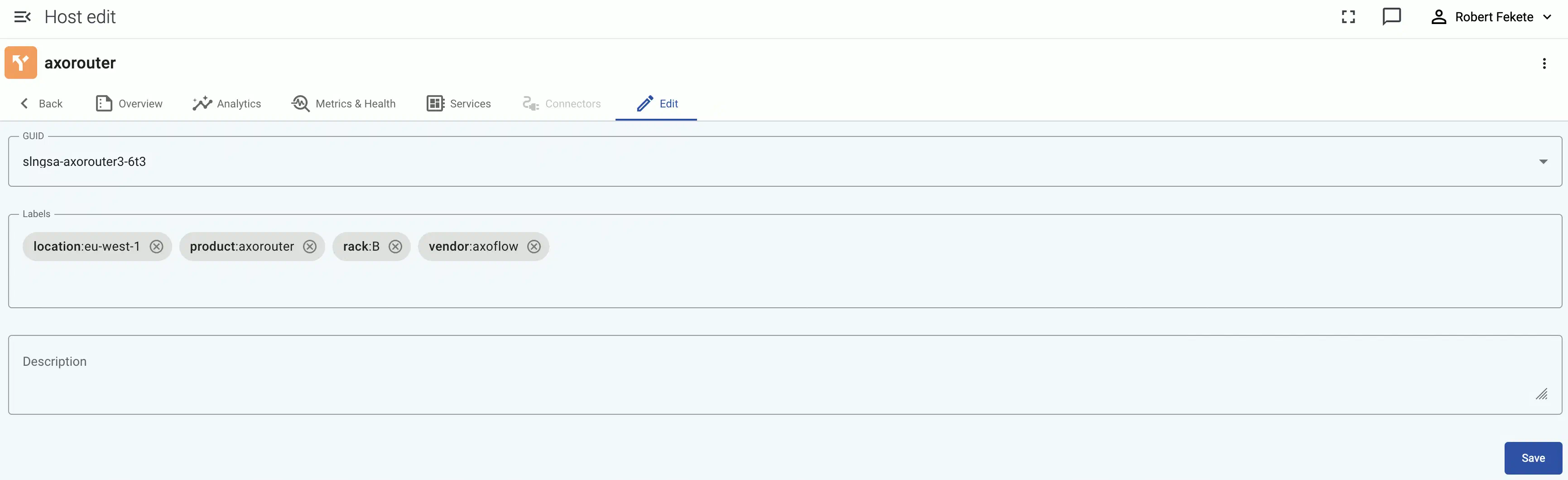 Edit host metadata