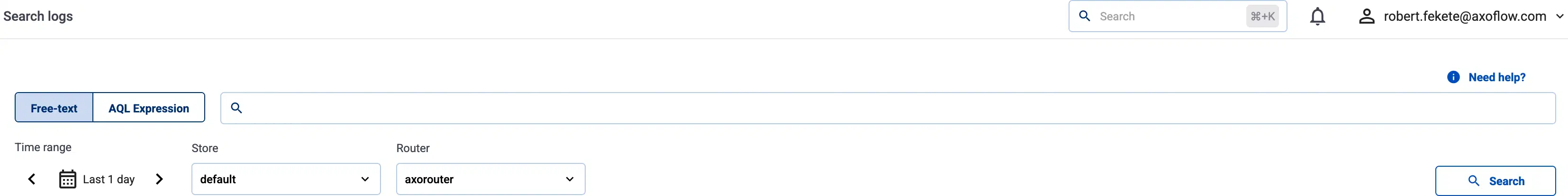 AxoStore search bar