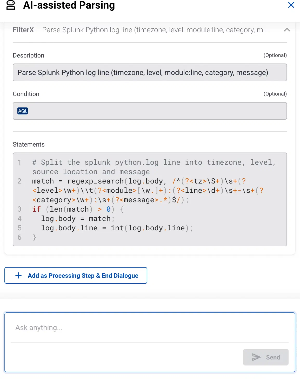 FilterX parser