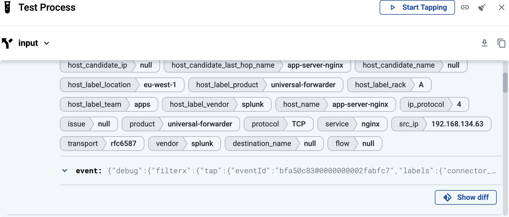 Open flow diff