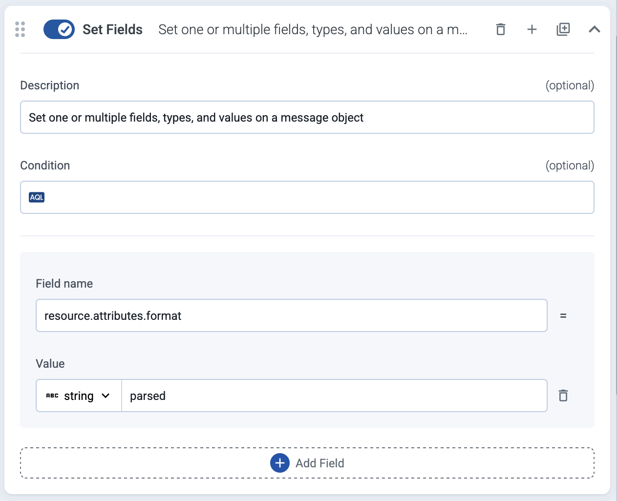 Set message field