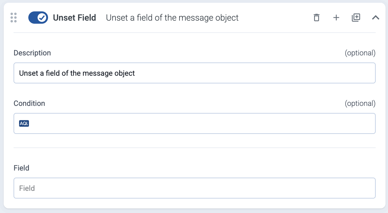 Unset message field