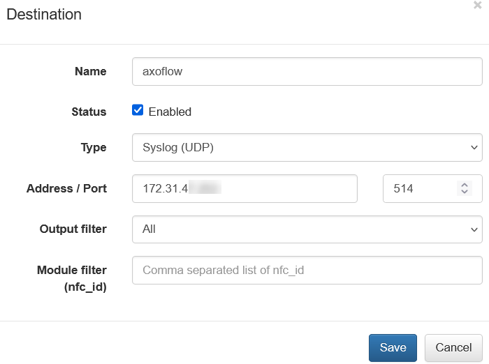 Configure NetFlow Optimizer output