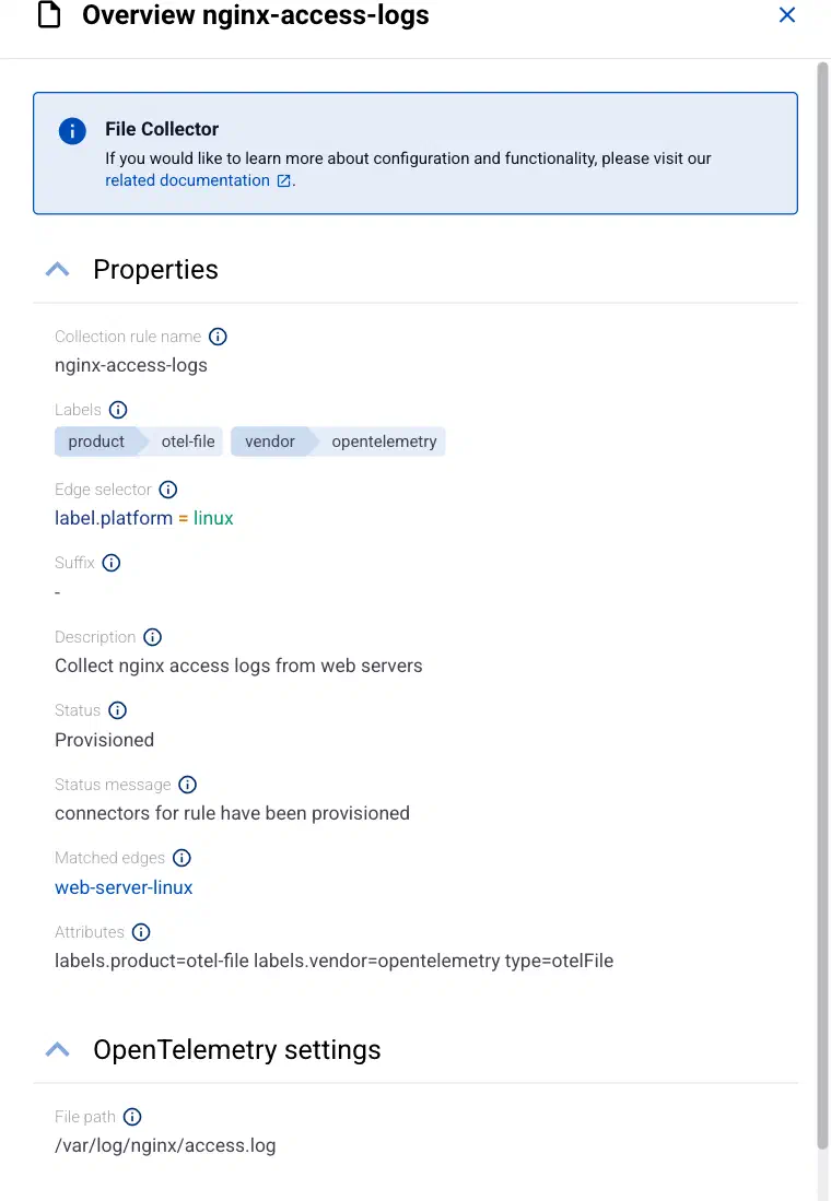Details of a collection rule