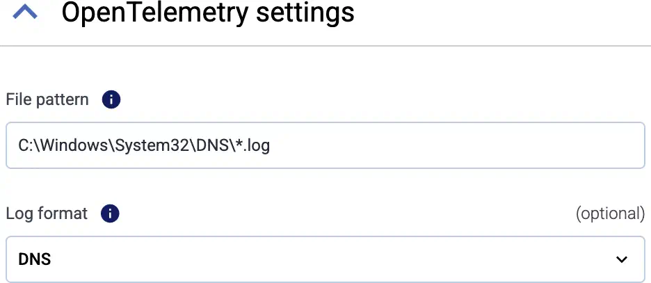 OpenTelemetry file collector settings