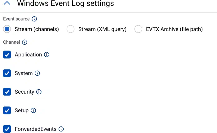 WEC built-in channels