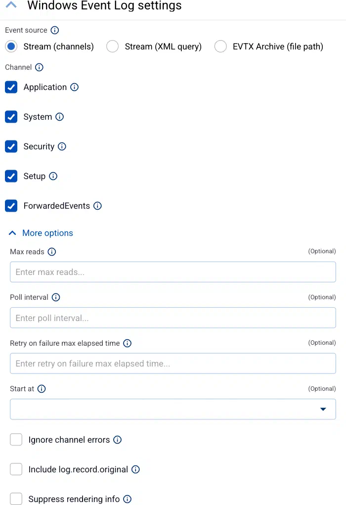 Windows Event Log collector