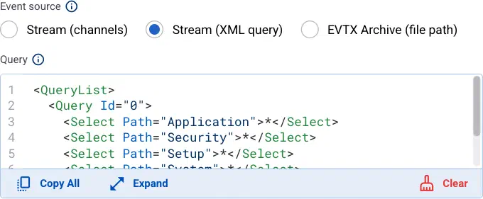 WEC XML query