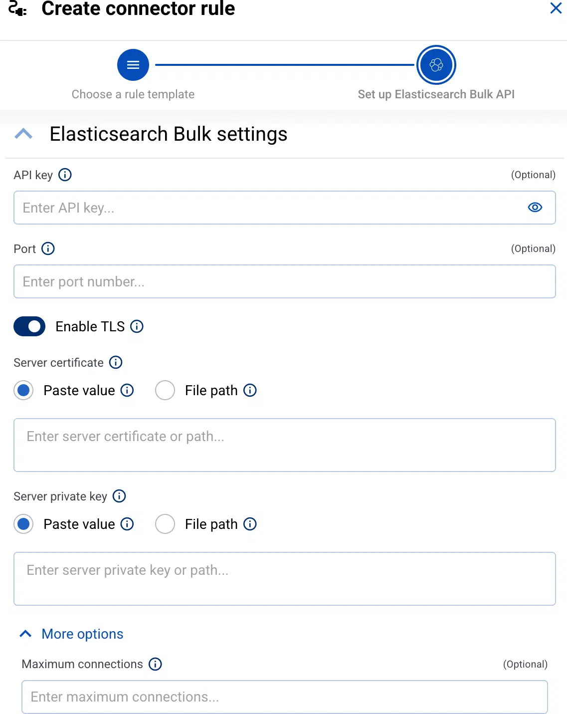 Connector-specific settings