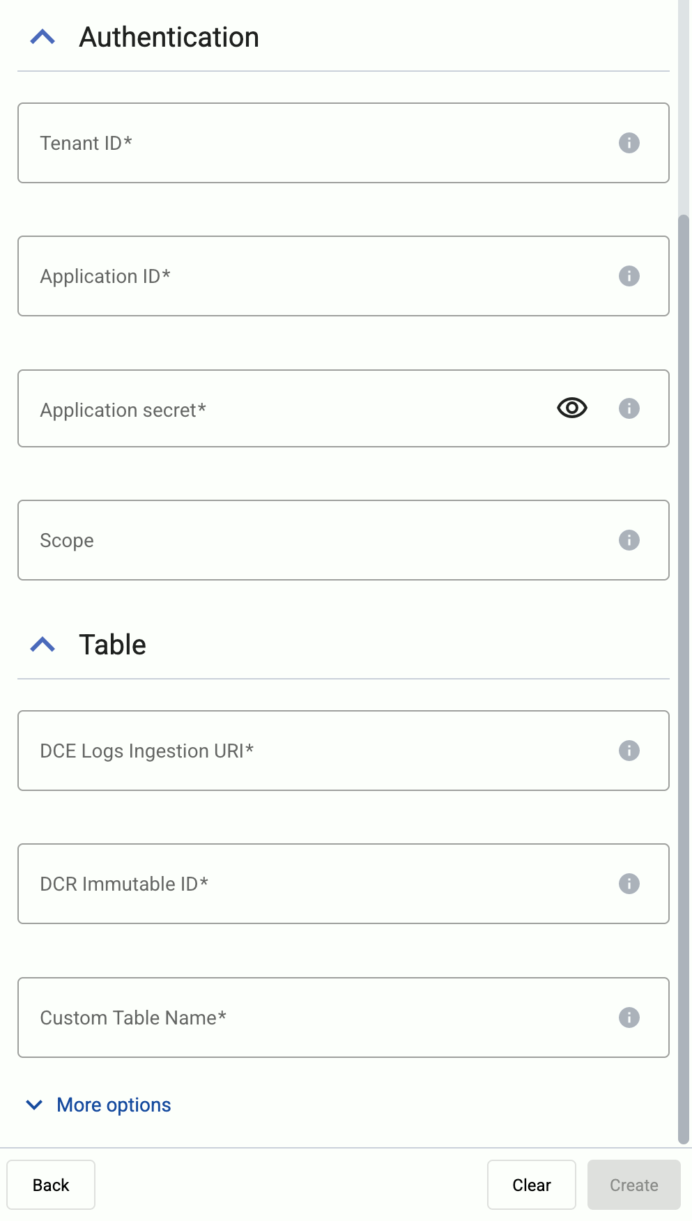 Configure authentication for Sentinel destination
