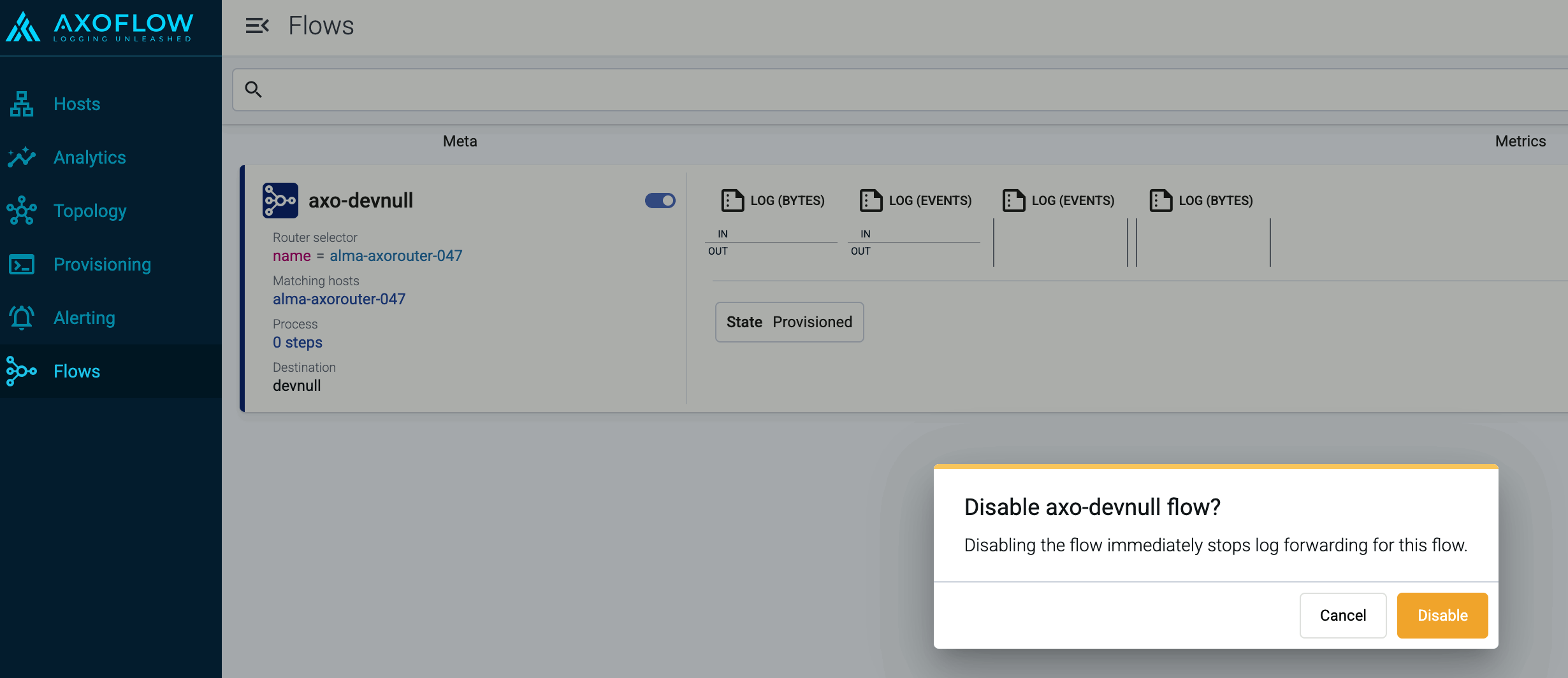 Disable flow