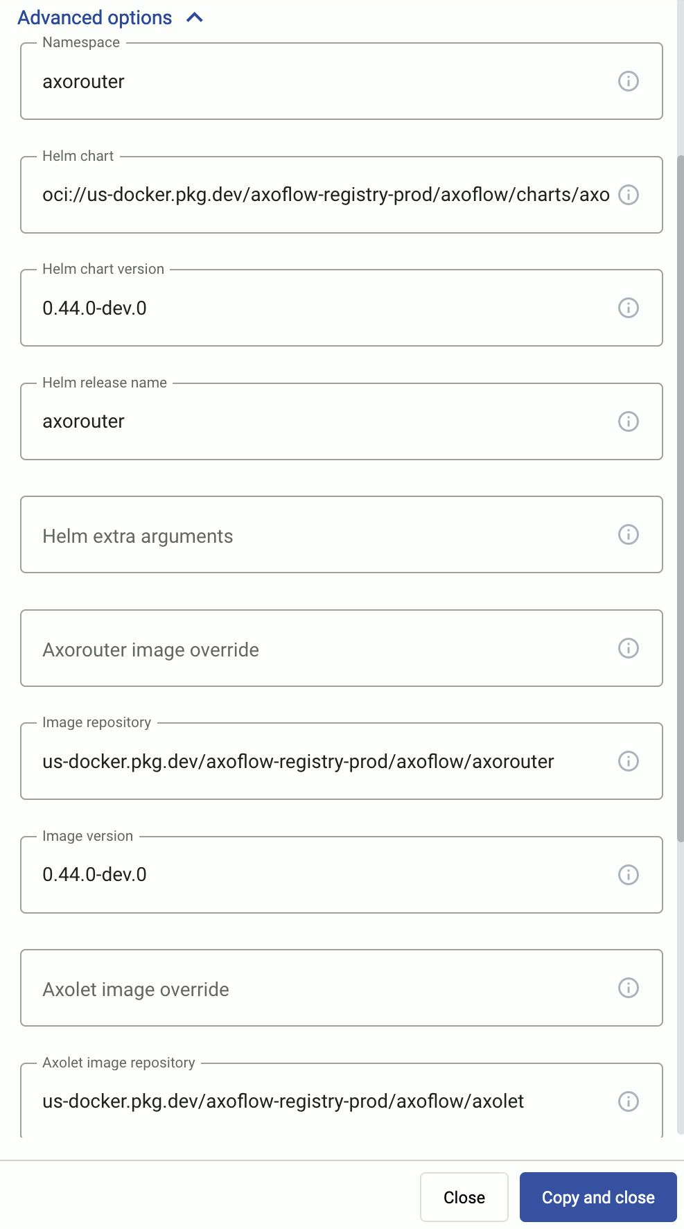 Advanced deployment options