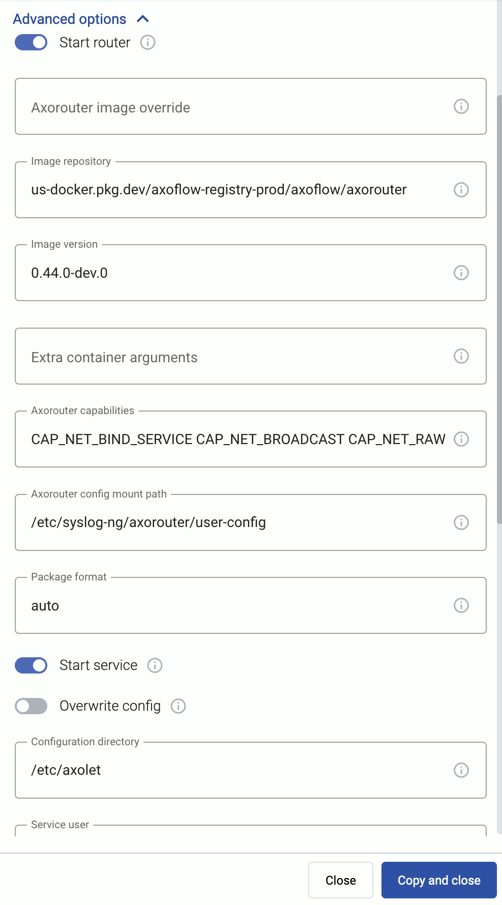 Advanced deployment options