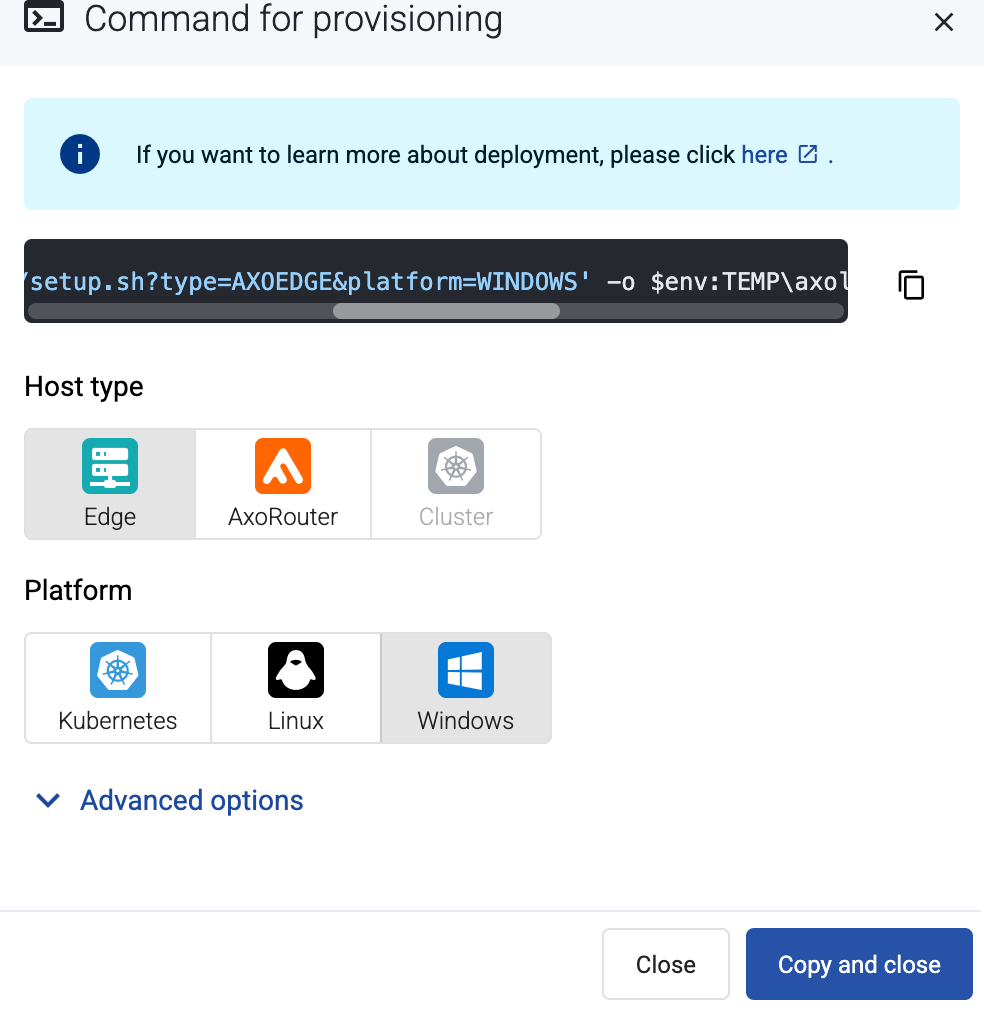 Provisioning Axoflow agent on Windows